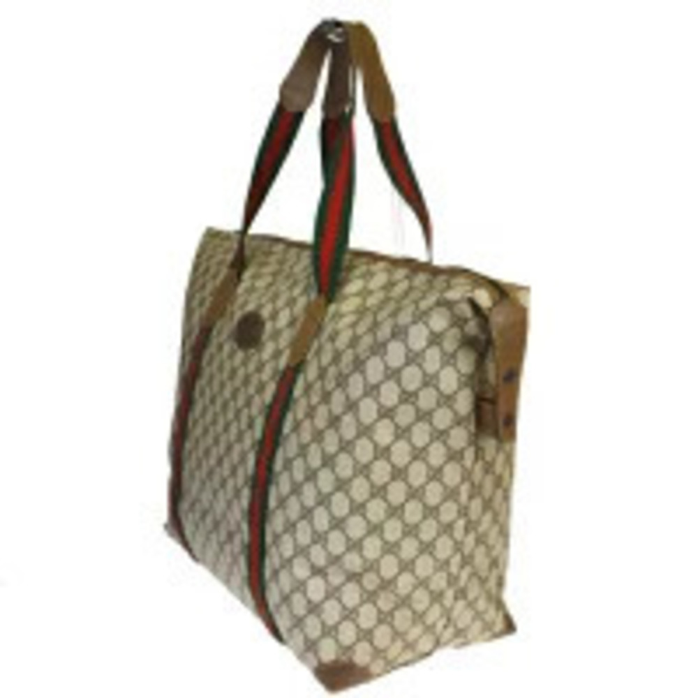 Gucci GG Red Sherry Green Leather Shoulder Brown Bag Green Brown